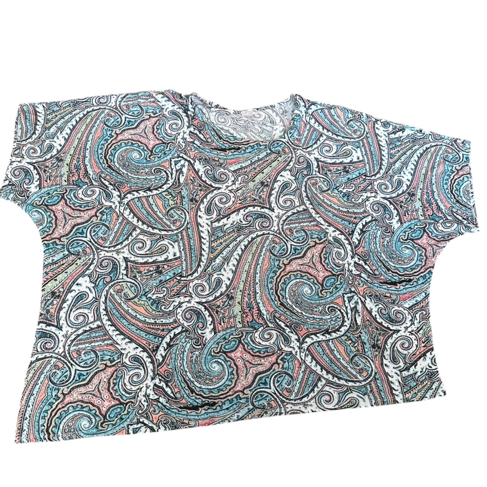 VIP Knits boxy paisley print top